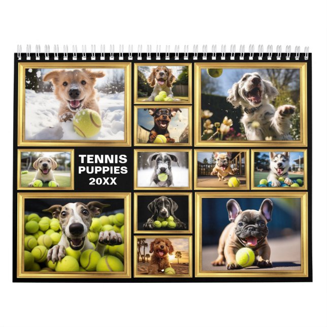 Tous les ans 🎾 Tennis et 🐕 calendrier des chiots (Protection)