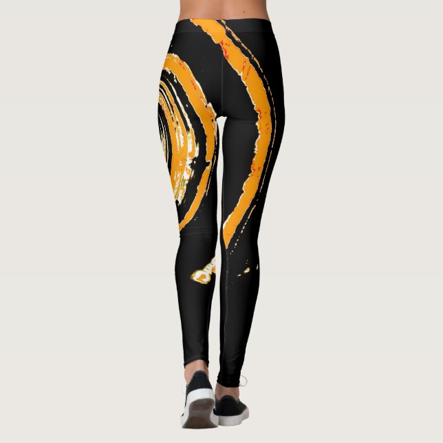 Tous les Leggings imprimés avec Twirl Jaune Orange (Dos)