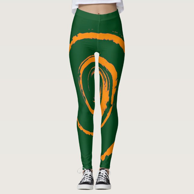 Tous les Leggings imprimés avec Twirl orange (Devant)