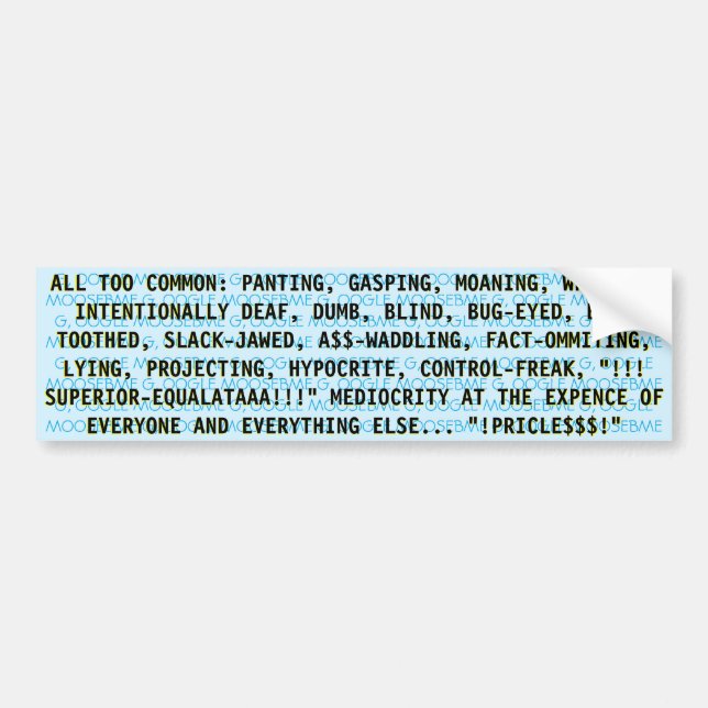 TOUS LES Stickers Bumper TROP COMMUN (Devant)