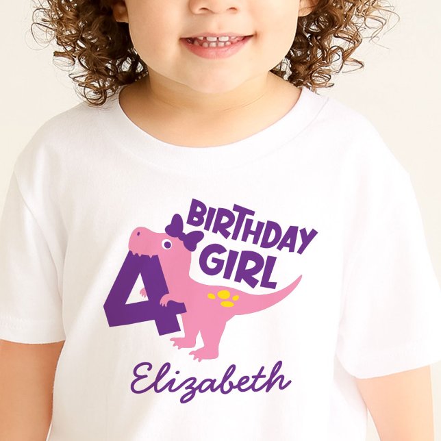Tous Petits T-Shirt personnalisé pour les 4 ans de votre fille (Créateur téléchargé)