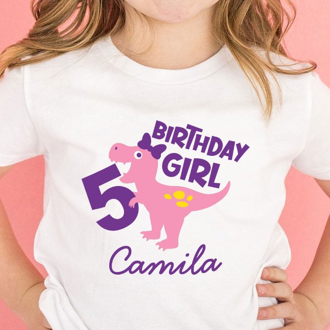 Tous Petits T-Shirt personnalisé pour les 5 ans d'une fille av (Créateur téléchargé)