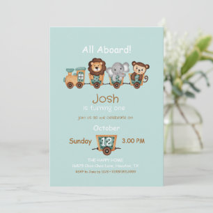 TOUT À BORD Train Fiesta Invitation Anniversaire d