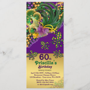 tout âge, 60 ans, Invitation Billet d'anniversaire