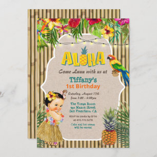 TOUT ÂGE - Aloha Luau Invitation d'anniversaire tr