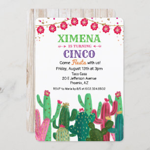 TOUT ÂGE - Anniversaire Fiesta Cactus Invitation