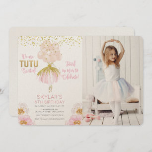 TOUT ÂGE - Ballerina Photo Anniversaire Invitation