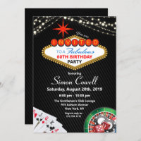 TOUT ÂGE - Casino Vegas Invitation d'anniversaire