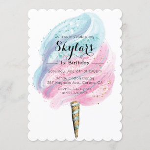 TOUT ÂGE / COULEUR - Bonbons en coton Invitation d