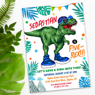 TOUT ÂGE - Dinosaure Anniversaire Fête Invitation