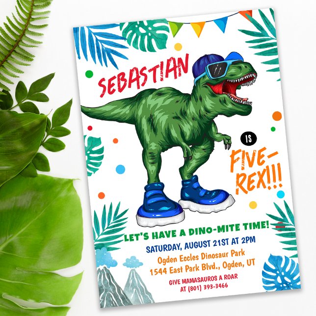 TOUT ÂGE - Dinosaure Anniversaire Fête Invitation (Créateur téléchargé)