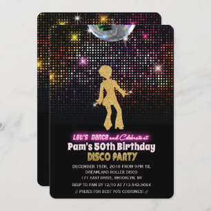 TOUT ÂGE - Disco Anniversaire Fête Invitation
