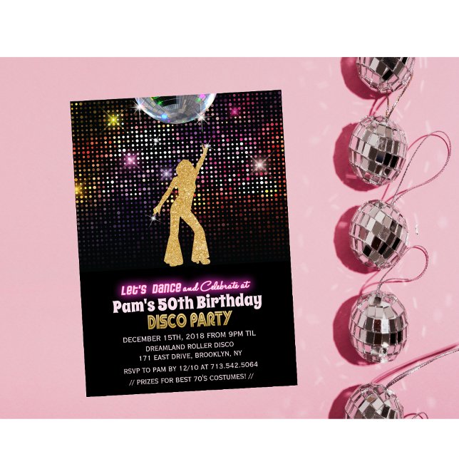TOUT ÂGE - Disco Anniversaire Fête Invitation (Créateur téléchargé)