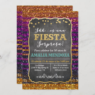 TOUT ÂGE - Fiesta Surprise Anniversaire Invitation