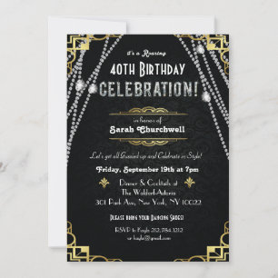 TOUT ÂGE - Grande invitation Art Déco Anniversaire