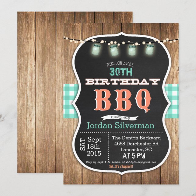TOUT ÂGE - Invitation à la craie pour barbecue d'a (Devant / Derrière)