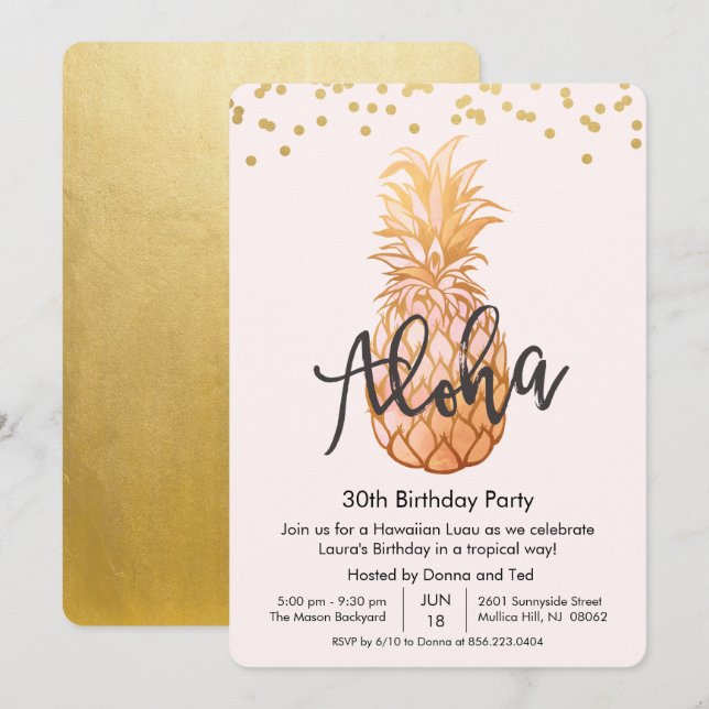 TOUT ÂGE - Invitation à une fête d'anniversaire Al (Devant / Derrière)