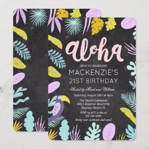 TOUT ÂGE - Invitation d'anniversaire Aloha Palmier
