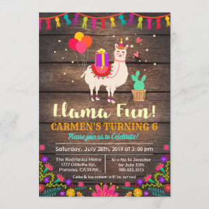 TOUT ÂGE - Invitation d'anniversaire de lama