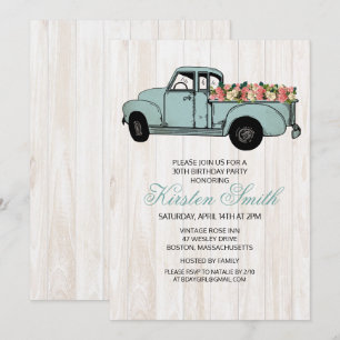 TOUT ÂGE - Invitation de camion floral rustique
