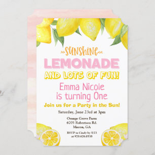 TOUT ÂGE - Lemon Lemonade Invitation d'anniversair