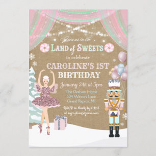 TOUT ÂGE - Nutcracker Sugar Plum Invitation d'anni