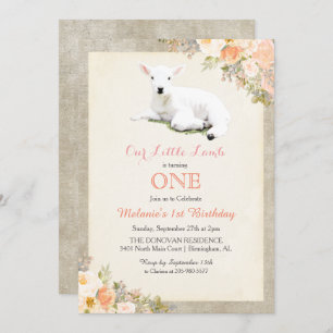 TOUT ÂGE - Petite agneau Invitation d'anniversaire