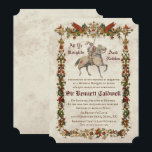 TOUT ÂGE - Renaissance médiévale Invitation d'anni<br><div class="desc">Moyen Âge Moyen Age Moyen Age Sombre Tournoi Jousting Knight Dragons Vintage Anniversaire Invitation</div>