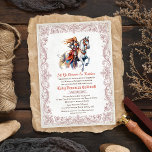 TOUT ÂGE - Renaissance médiévale Invitation d'anni<br><div class="desc">Moyen Age Moyen Age Moyen Age Sombre Tournoi Jousting Knight Dragons Vintage Femme Anniversaire Invitation</div>