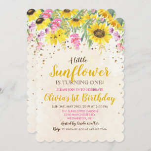 TOUT ÂGE - Tournesol Invitation d'anniversaire