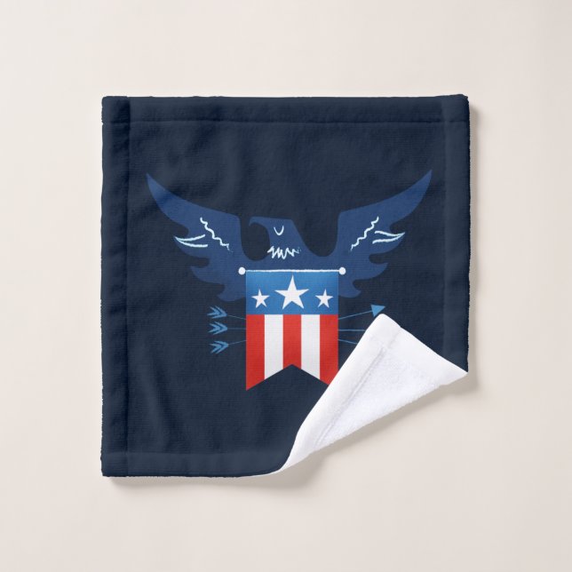 Tout American Eagle & Flag Patriotic (Gant de toilette)