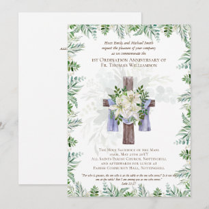 TOUT Anniversaire d'Ordination Invitation Bois rus