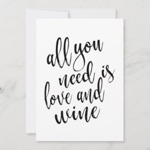 Tout ce dont vous avez besoin est l'amour et le vi