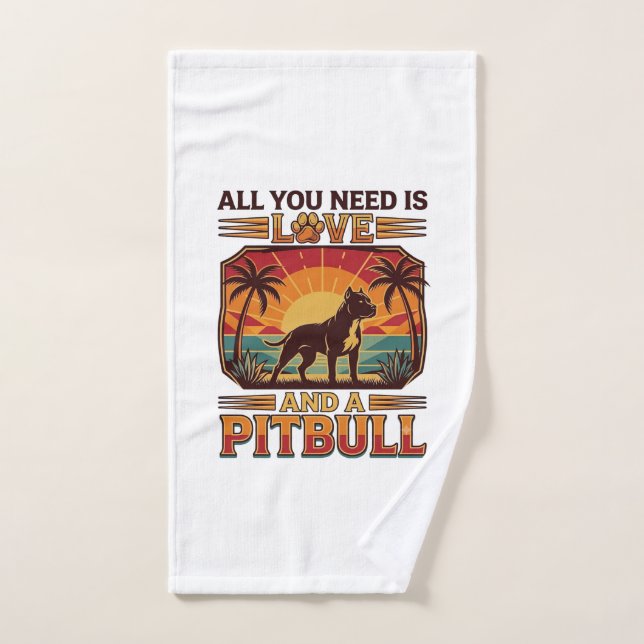 Tout ce dont vous avez besoin est l'amour Pitbull  (Serviette à main)