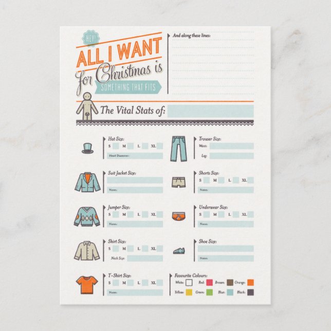 Tout ce que je veux pour Noël drôle carte postale (Devant)