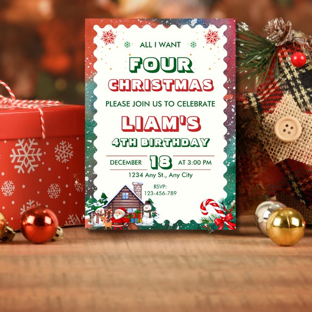 Tout ce que je veux pour Noël Invitation d'anniver (Créateur téléchargé)