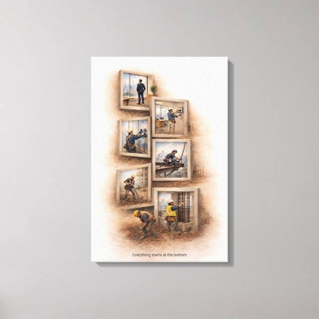 Tout commence par le bas  Impression sur toile (Recto)