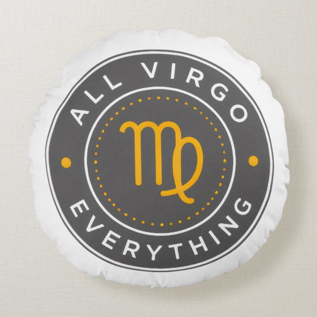 Tout Coussin Rond de Logo Officiel de Vierge (Devant)