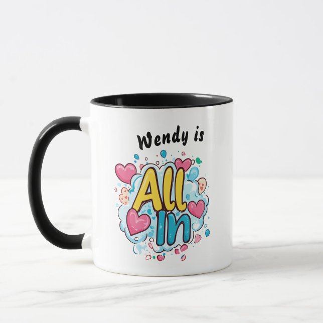 Tout dans" Mug de café personnalisé (Gauche)