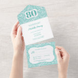 Tout En Un All in One Elegant 80th Birthday Invitation<br><div class="desc">● All in One Elegant 80th Birthday Invitation. Traditionnel mais aussi moderne. Cette conception ne tient qu'à l'âge de 2 chiffres. Si vous souhaitez utiliser ce design pour l'âge de 3 chiffres, n'hésitez pas à me contacter. ● Cette invitation All in One facilite la préparation de votre invitation de fête....</div>