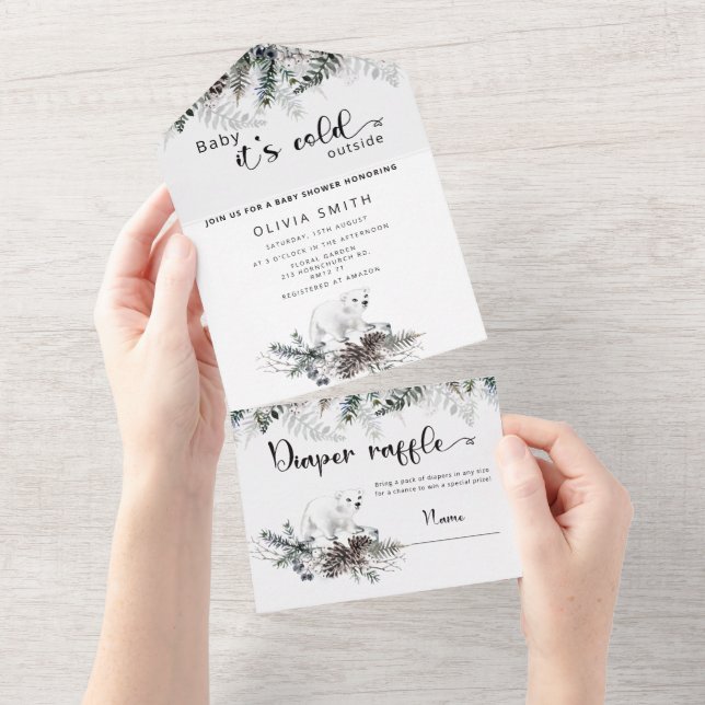 Tout En Un Bébé il fait froid dehors All In One Invitation (Déchirure)