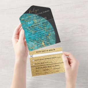 Tout En Un BM Bar Bat mitzvah All One Invitation Espace extra