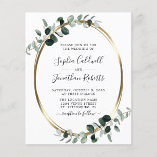 Tout en un budget Eucalyptus Faire-part de mariage