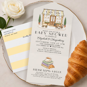 Tout En Un Café Bébé de Paris Invitation Garçon ou Fille pour