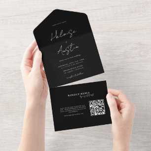 Tout En Un Code QR minimaliste Invitation tout-en-un