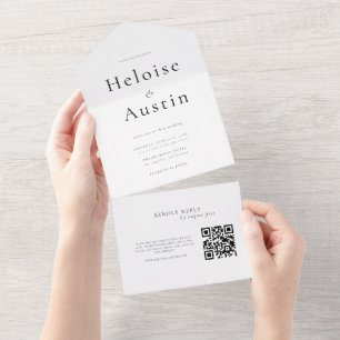 Tout En Un Code QR minimaliste Invitation tout-en-un