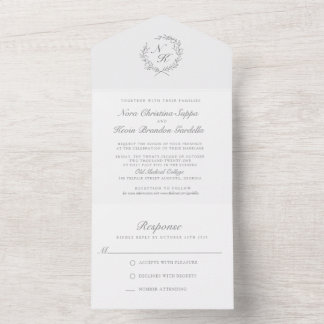 Tout en un Élégant Mariage Invitation