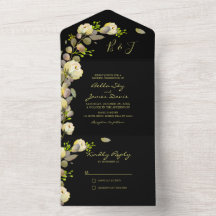 Faire invitation de mariage tout-en-un à fleurs no