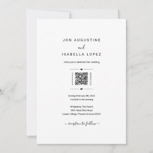 Tout en un Faire-part de mariage Code QR RSVP Déta