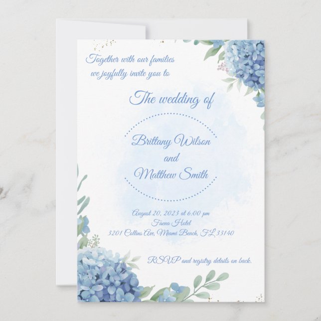 Tout en un faire-part de mariage et carte RSVP (Devant)